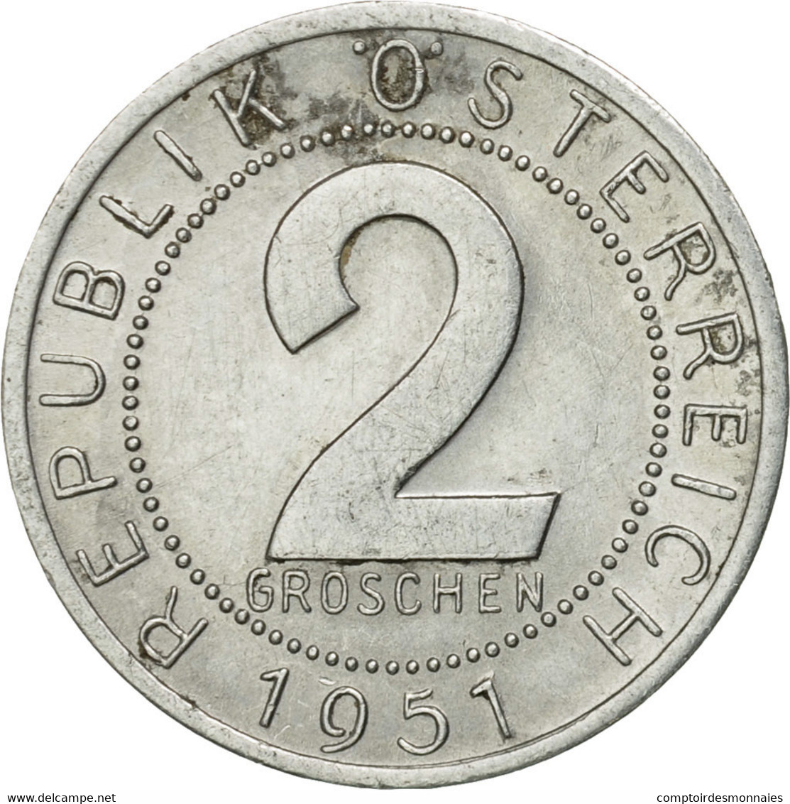 Monnaie, Autriche, 2 Groschen, 1951, TB+, Aluminium, KM:2876 - Oesterreich