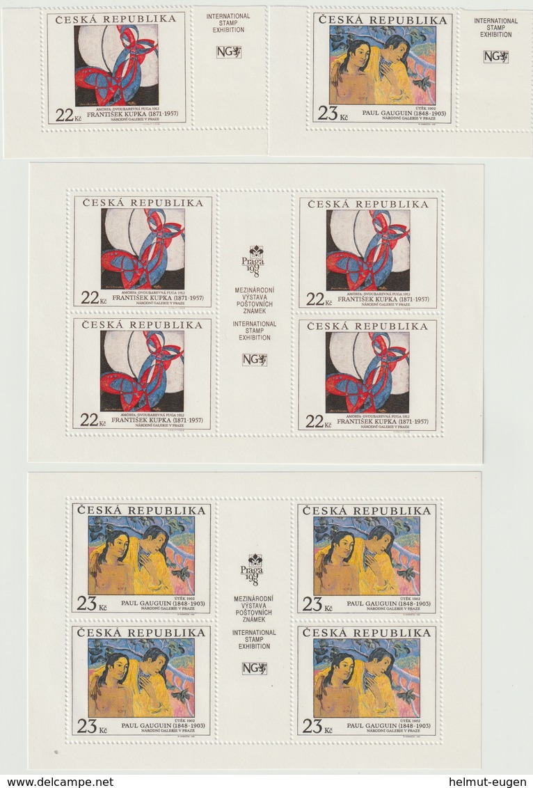 MiNr. 190 - 191  Tschechische Republik: 1998, 17. Juni. Internationale Briefmarkenausstellung PRAGA ’98: Gemälde. - Ungebraucht