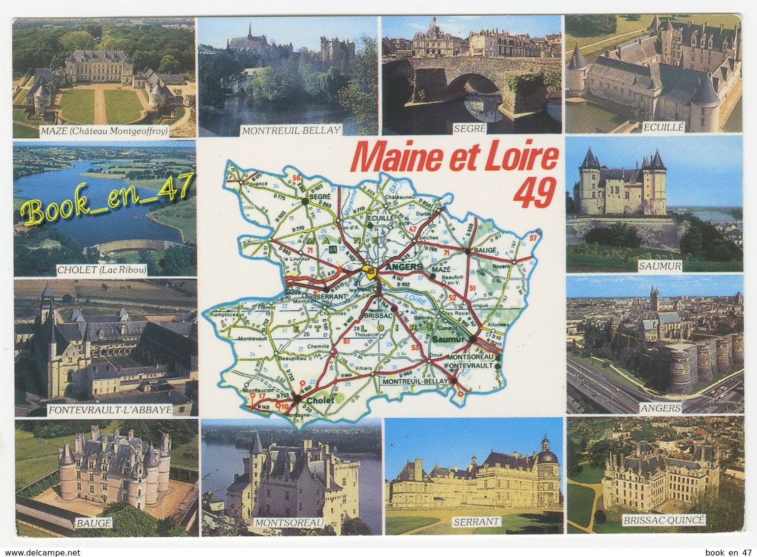 {78588} 49 Maine Et Loire , Carte Et Multivues ; Segre , Ecuillé , Saumur , Angers , Brissac Quincé , Serrant , Baugé - Cartes Géographiques