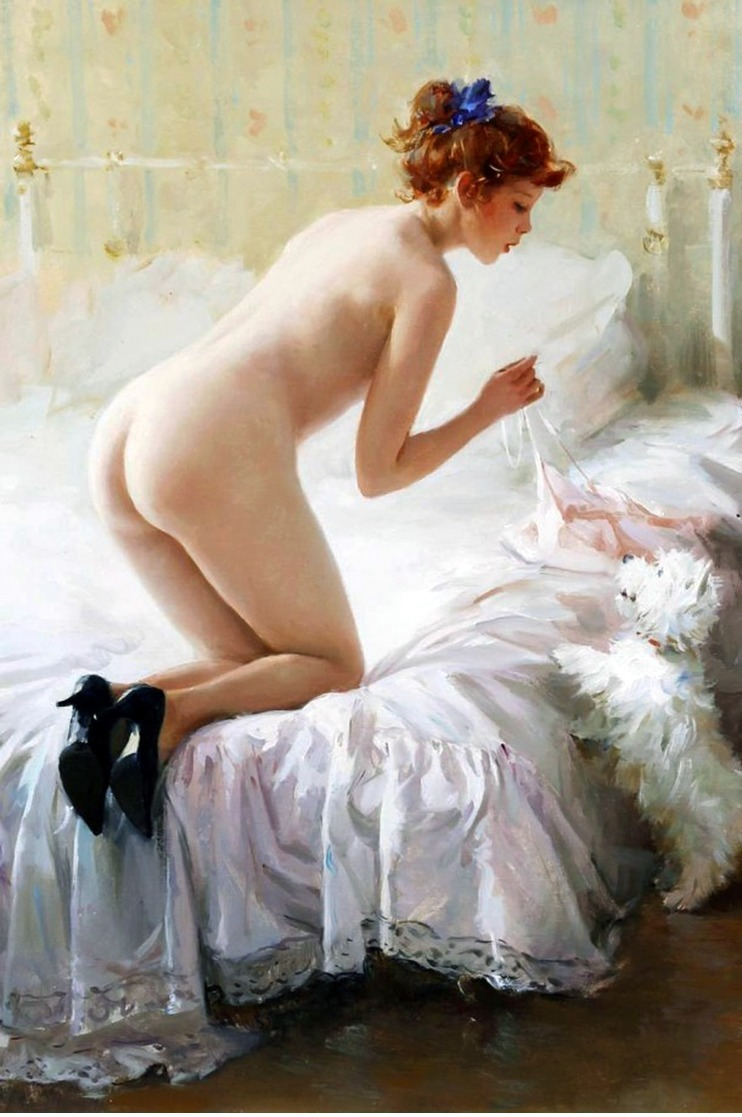 40.212 Postcard Modern Rare New Konstantin Razumov Naked Girl On The Bed - People