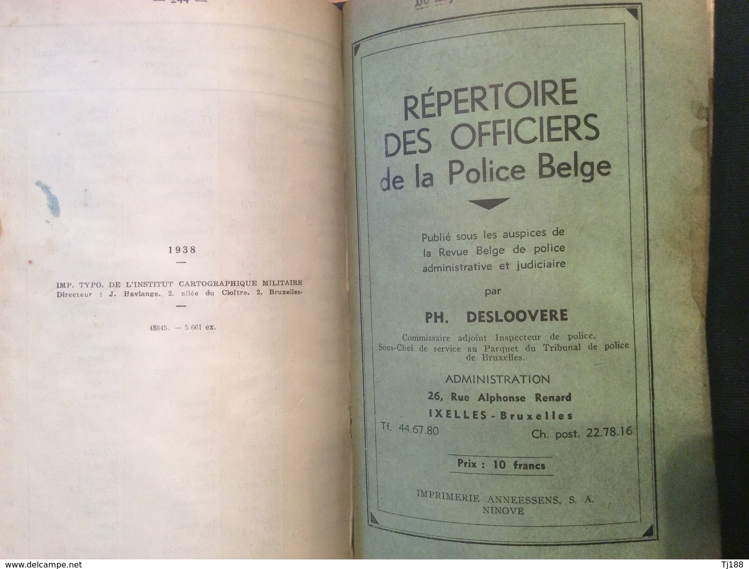 Division Du Territoire En Groupes, Compagnies, Districts Et Cantons De Gendarmerie 1938 - Police & Gendarmerie