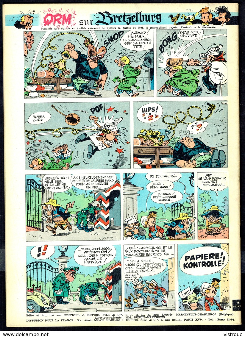 SPIROU N° 1325 -  Année 1963 - Couverture "GASTON" De FRANQUIN Et "LA RIBAMBELLE" De ROBA. - Spirou Magazine