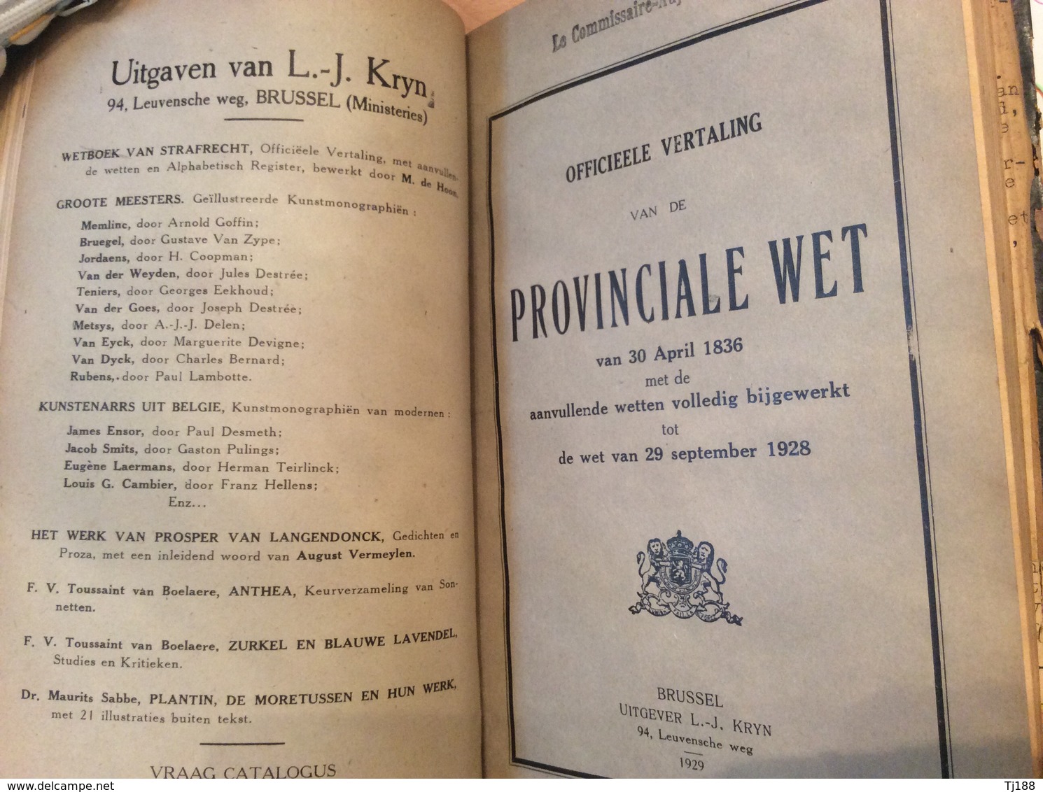 Officiële Vertaling Van De Gemeentewet (1928), Provinciale Wet (1929), Wetboek Van Strafrecht (1926) - Police & Gendarmerie