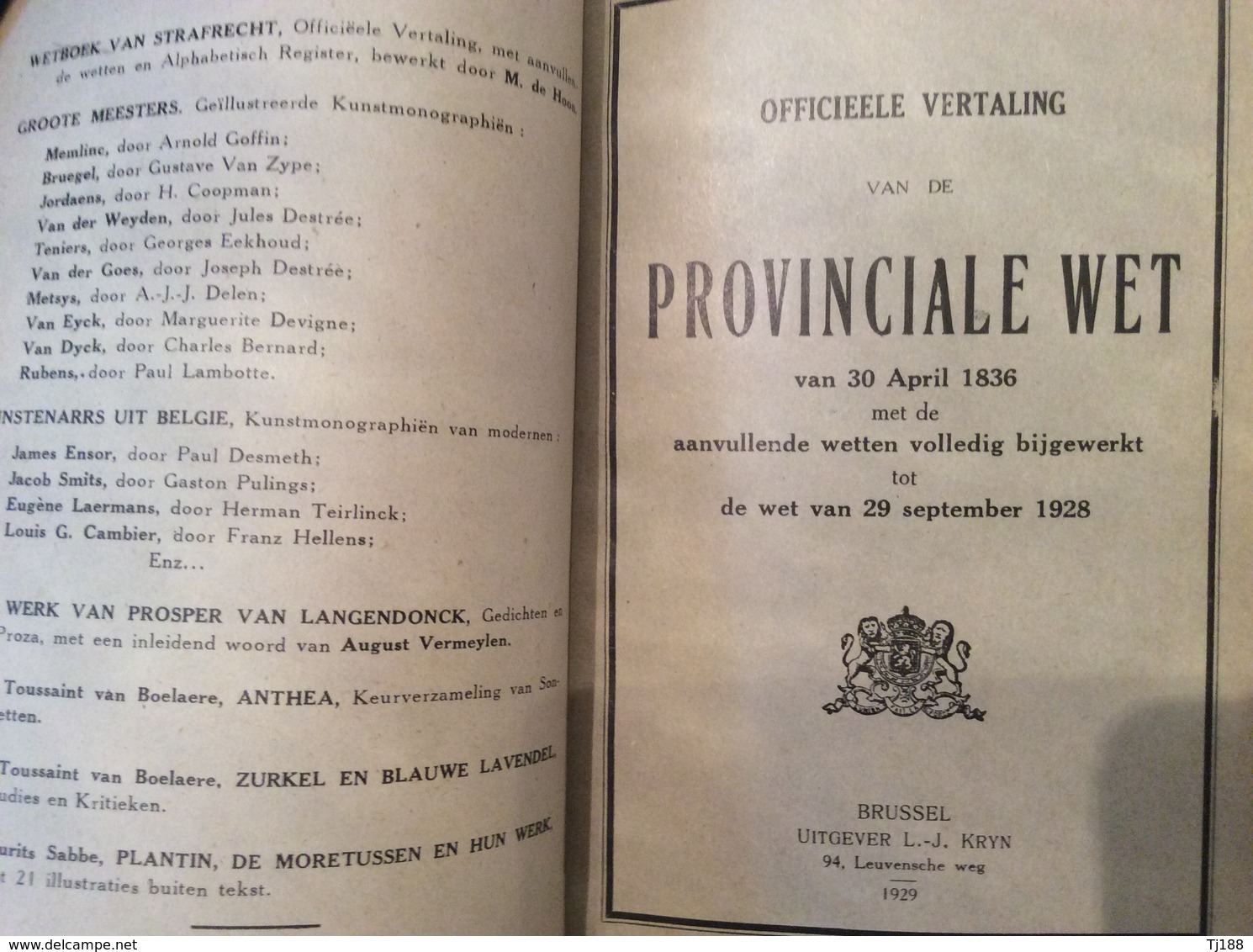 Officiële Vertaling Van De Gemeentewet (1928), Provinciale Wet (1929), Wetboek Van Strafrecht (1926) - Police & Gendarmerie