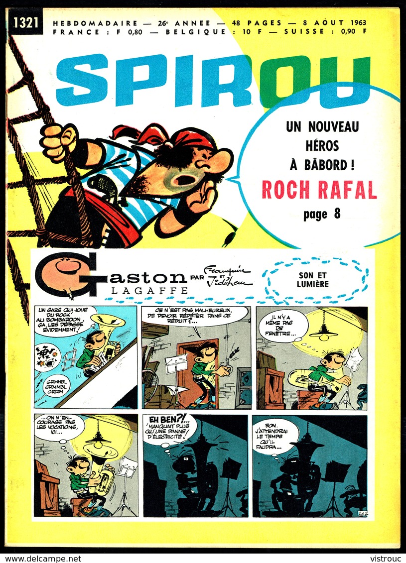 SPIROU N° 1321 -  Année 1963 - Couverture "GASTON" De FRANQUIN. - Spirou Magazine