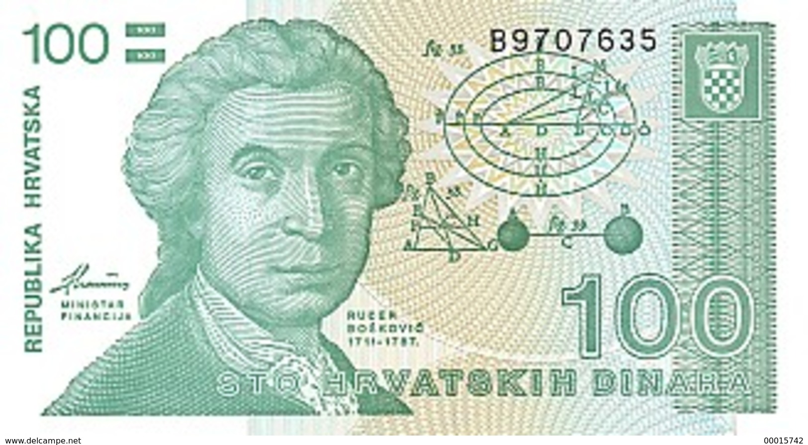 Croatia 100 Dinara 1991 P-20a UNC D-0303 - Croatia