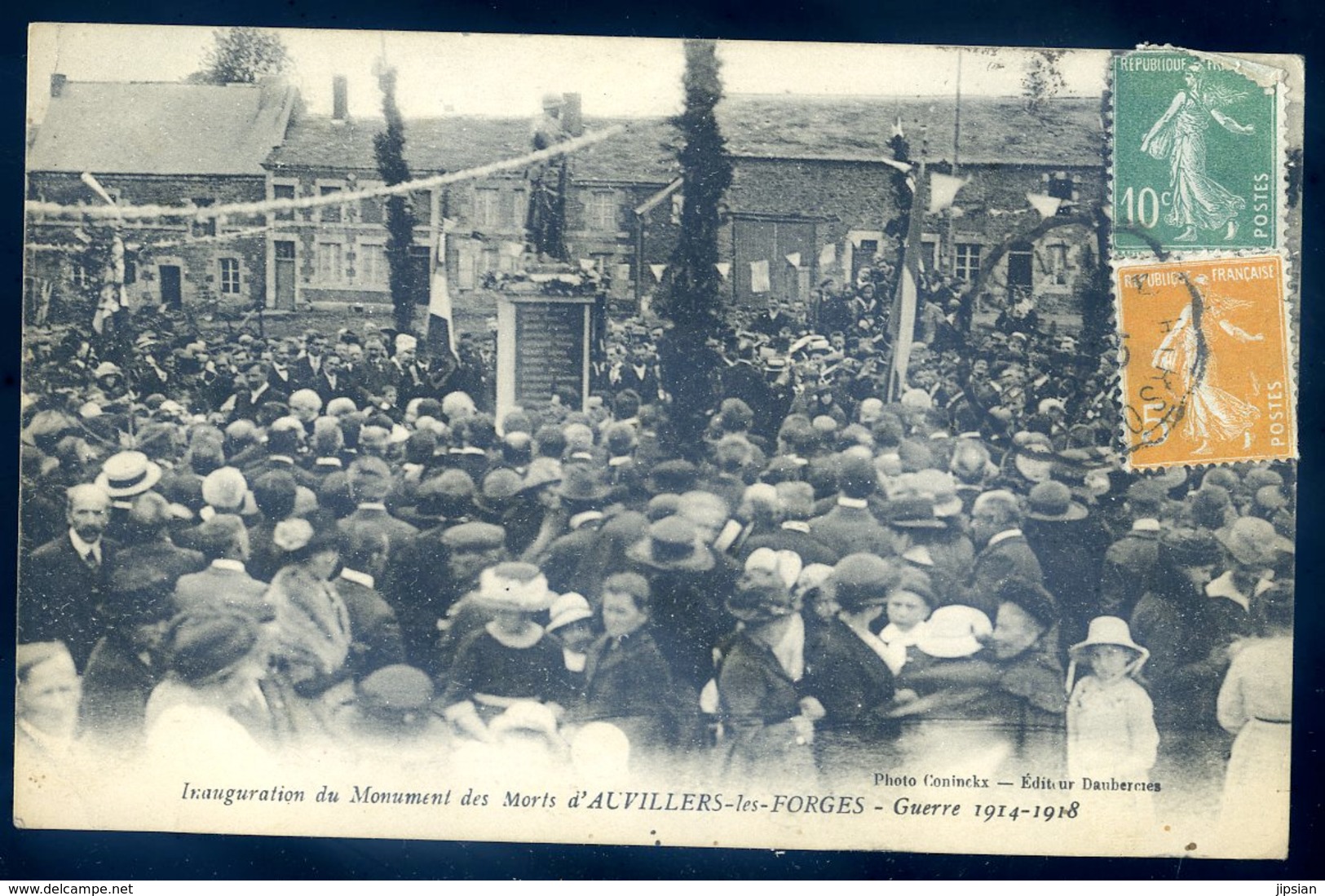 Cpa Du 08 Auvillers Les Forges Inauguration Du Monument Des Morts      SEPT18-37 - Autres & Non Classés