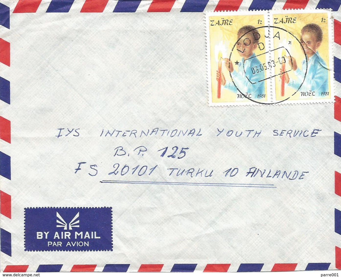 DRC RDC Zaire Congo 1983 Lodja Code Letter D Noel Christmas Candle 1Z Cover - Usados