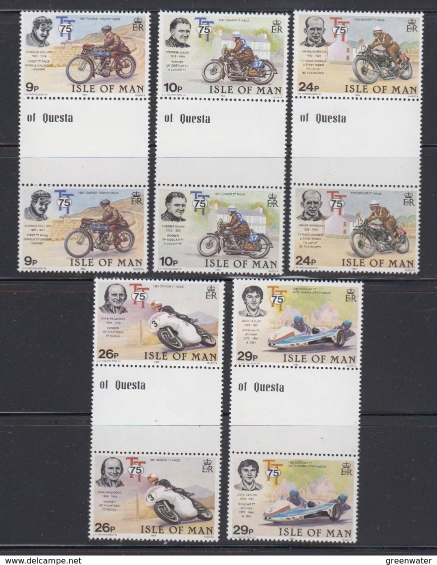 Isle Of Man 1982 TT Races 5v Gutter ** Mnh (40932) - Man (Eiland)