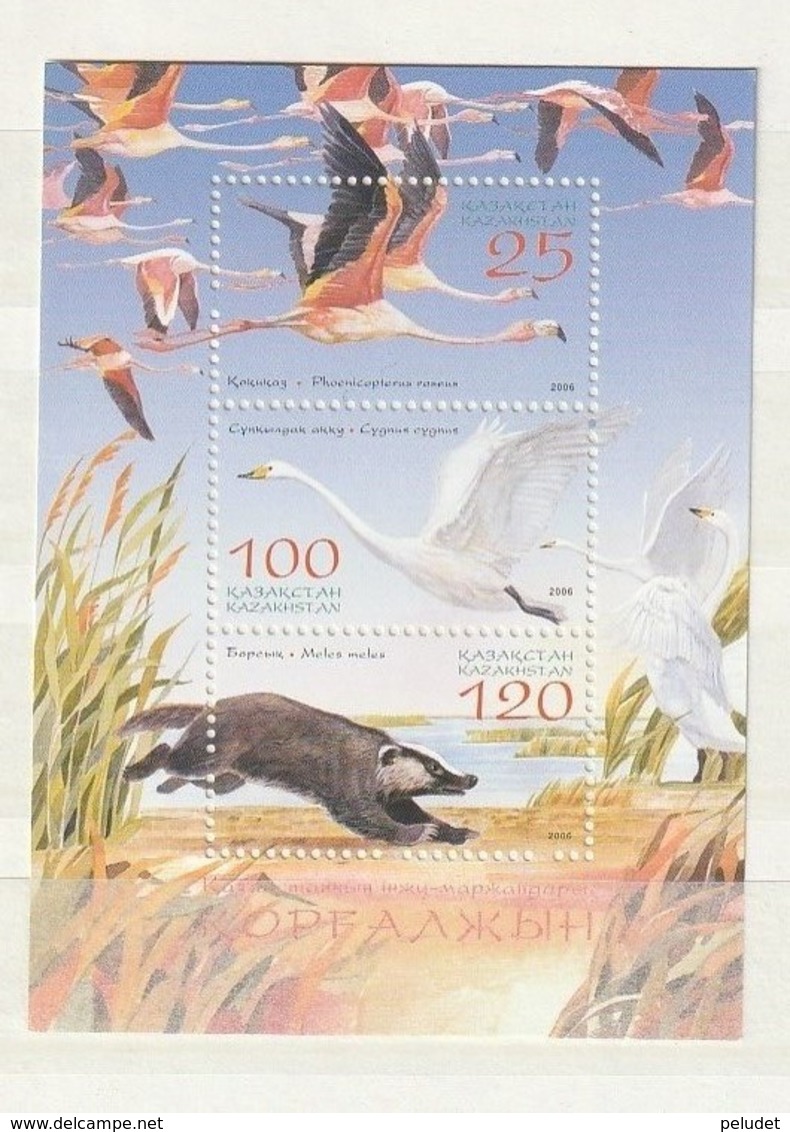 Kazakhstan 2006 Nat.Park-Bird-Badger (3) SHEET UM - Kazajstán