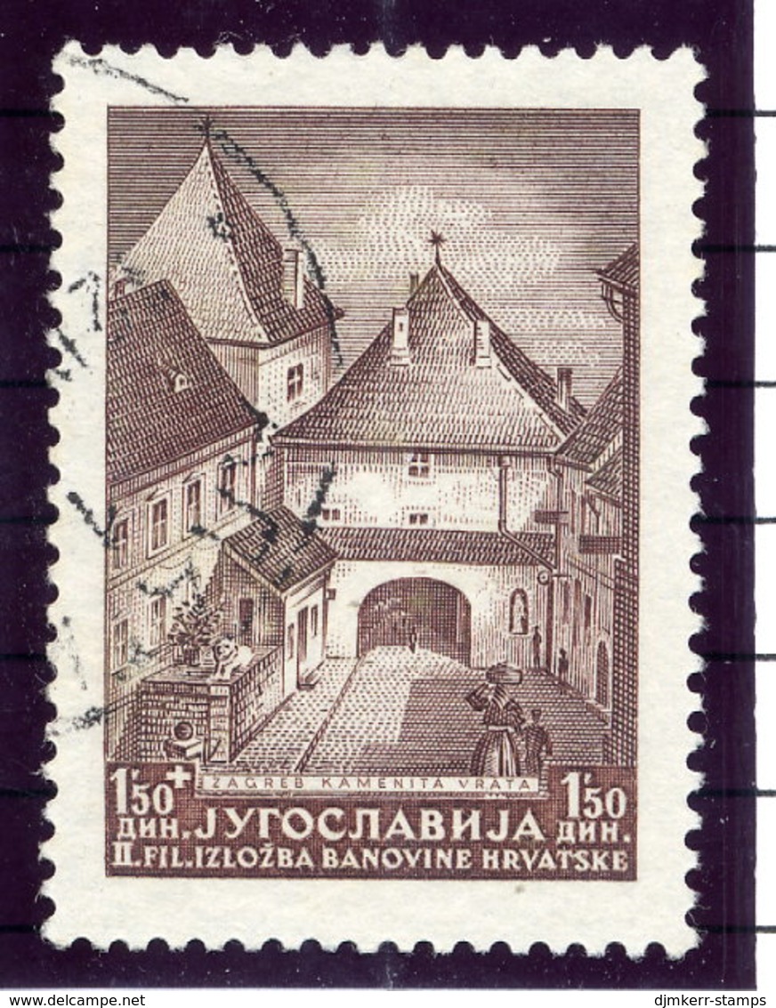 YUGOSLAVIA 1941 Zagreb Philatelic Exhibition 1.50 D. With Engraver;s Mark 'S', Used,  Michel 437 I - Oblitérés