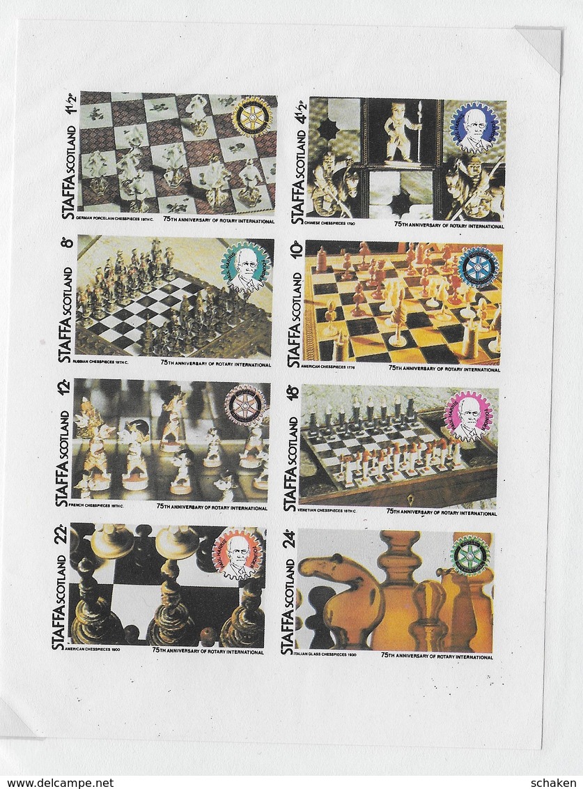 Staffa; Chess Echecs Schaken Ajedrez; Imperforated Scouting  Rotary; - Emisiones Locales