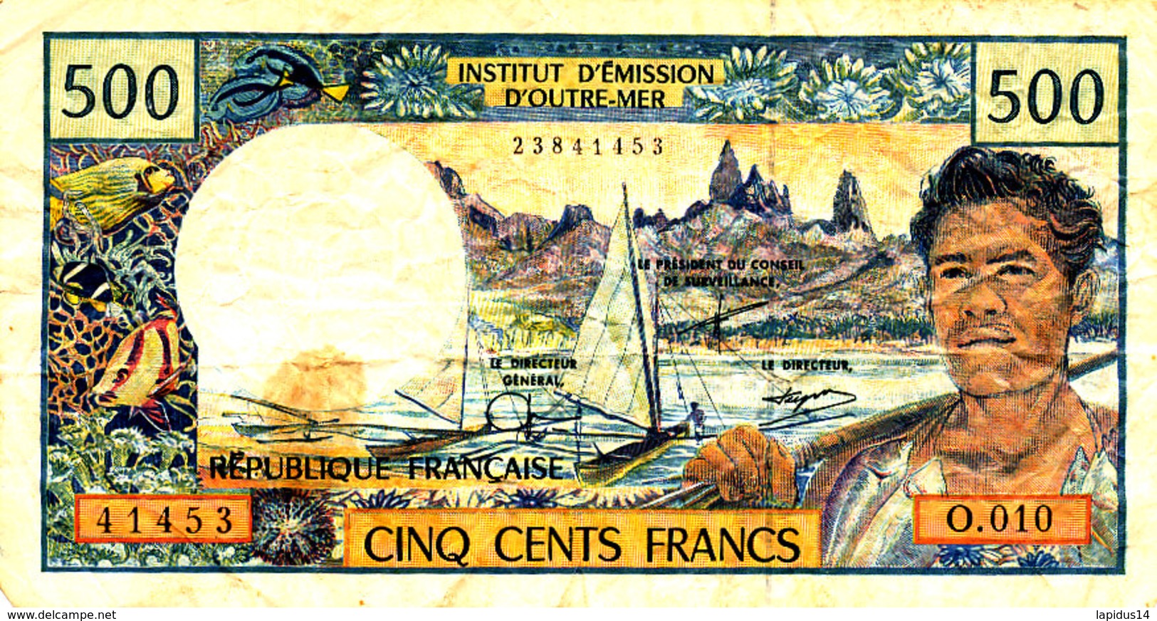 BILLET / 500 FRANCS  REPUBLIQUE FRANCAISE     TB  INSTITUT D'EMISSION D'OUTRE MER - Autres & Non Classés