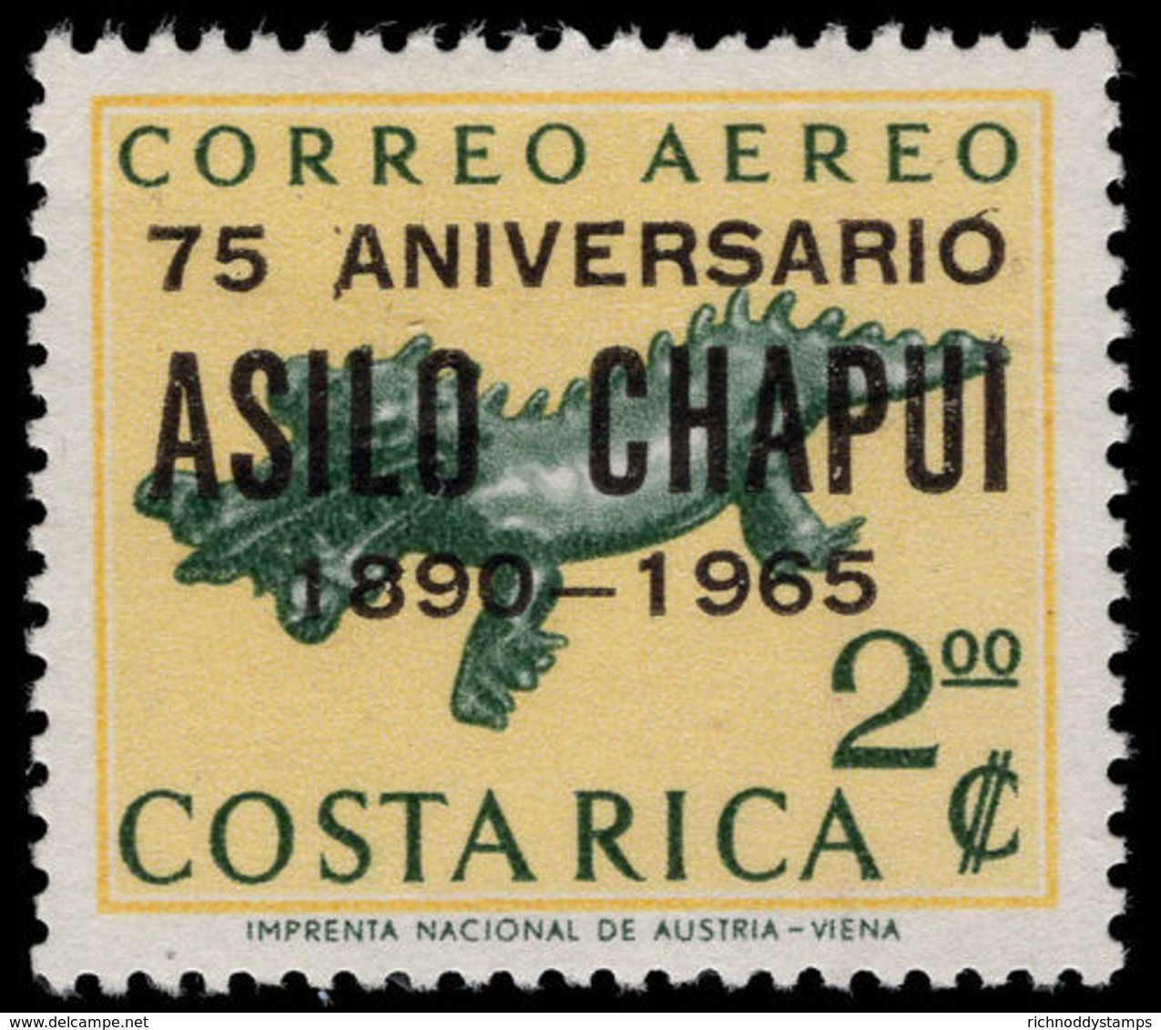 Costa Rica 1965 Chapui Hospital Unmounted Mint. - Costa Rica