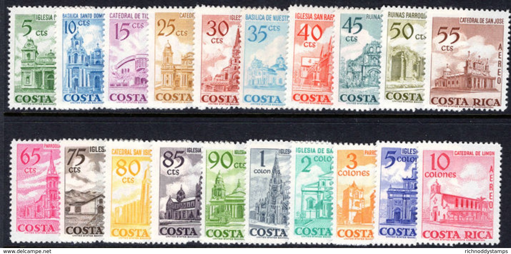 Costa Rica 1967 Churches And Cathedrals Unmounted Mint. - Costa Rica