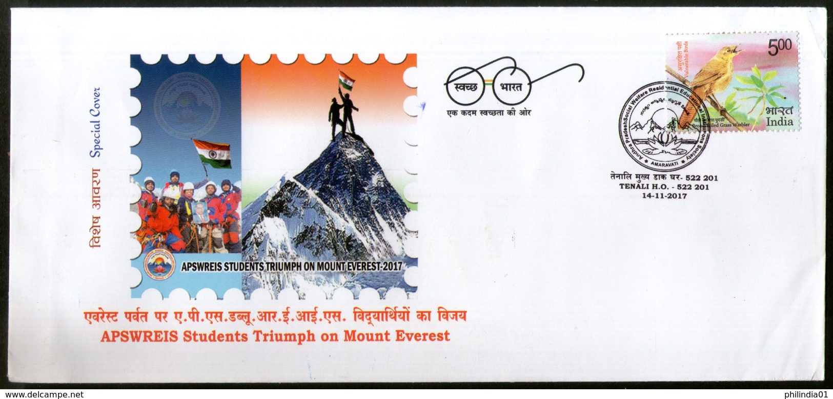 India 2018 APSWEIS Students Triumph On Mt. Everest Mountain Flag Sp. Cover # 6848 - Other & Unclassified