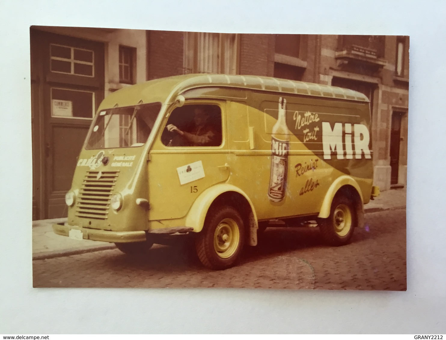 RENAULD FOURGON (1000kg) 1955 PUBLICITAIRE » MIR ,nettoie Tout »très Bon état ( Format 10 X 6,5 Cm)cliché Couleur . - Auto's