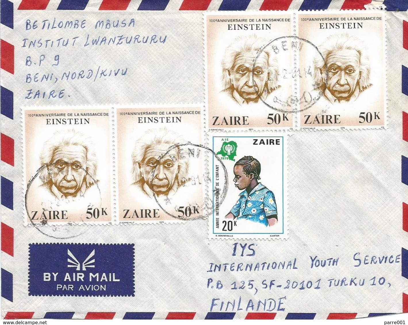 DRC RDC Zaire Congo 1981 Beni Albert Einstein Nobel Prize Physics 50k IYC Child Year 20k Cover - Albert Einstein