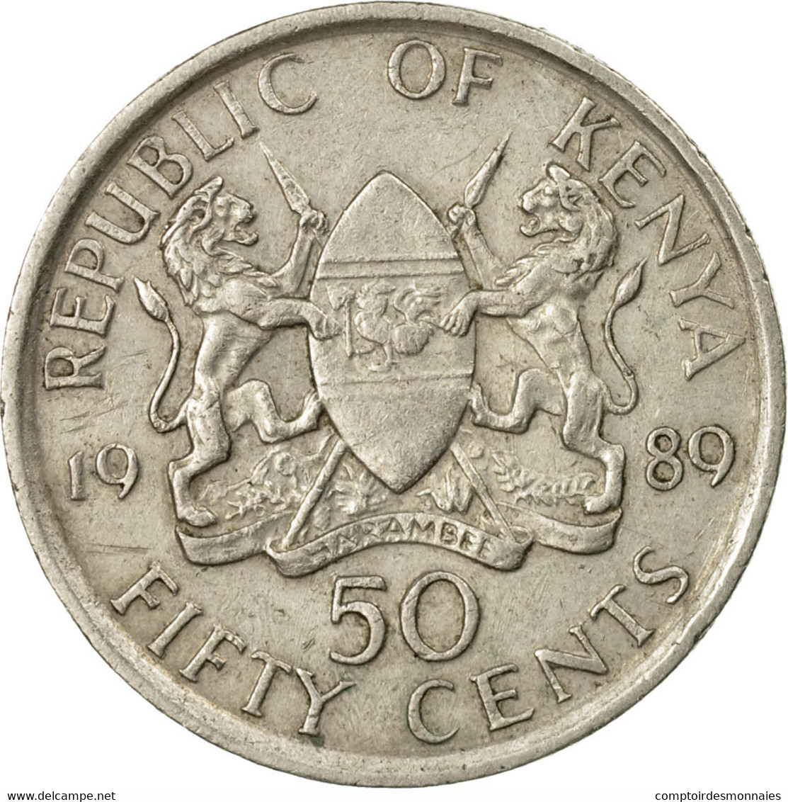 Monnaie, Kenya, 50 Cents, 1989, British Royal Mint, TTB, Copper-nickel, KM:19 - Kenya