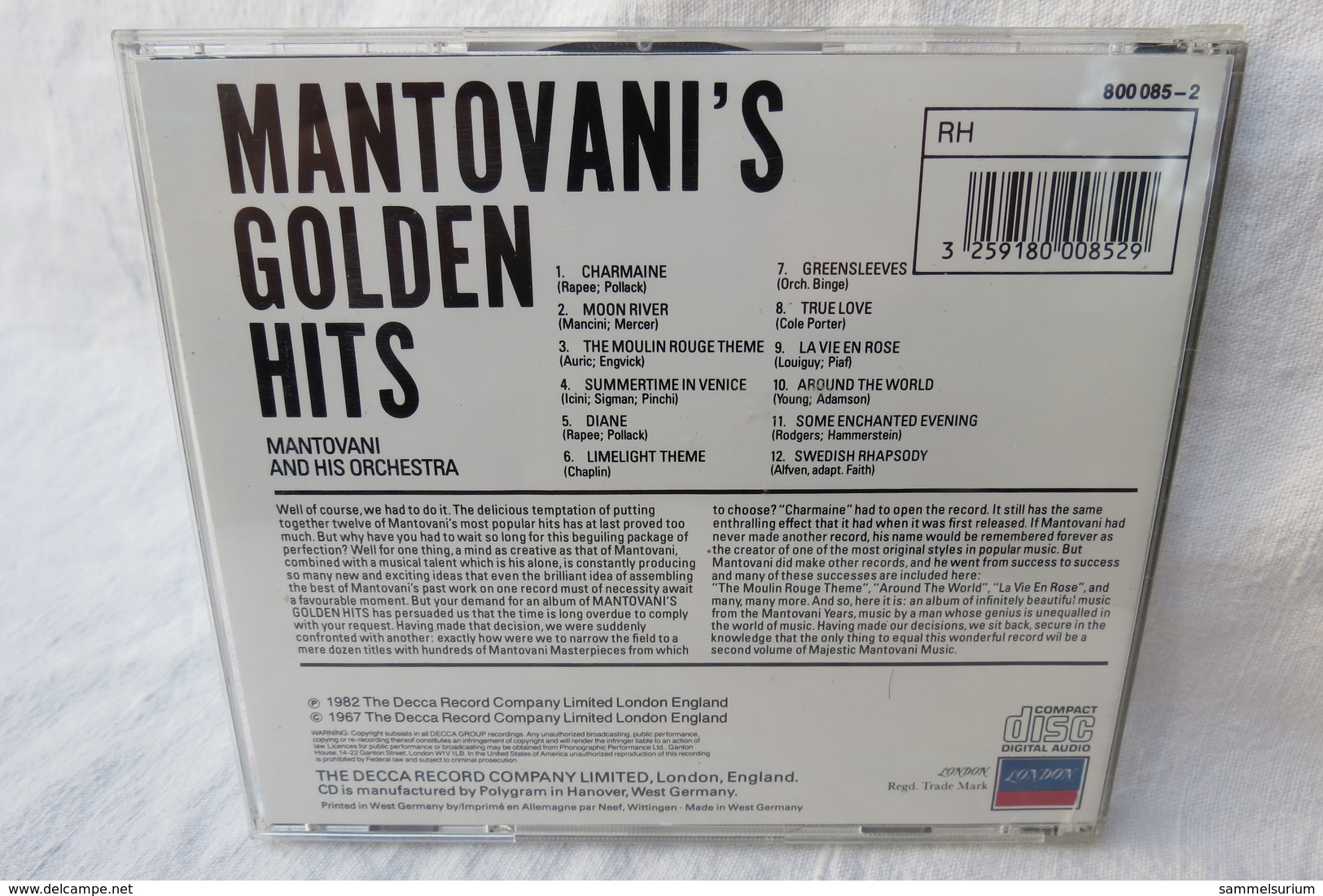 CD "Mantovani And His Orchestra" Mantovani's Golden Hits - Compilations