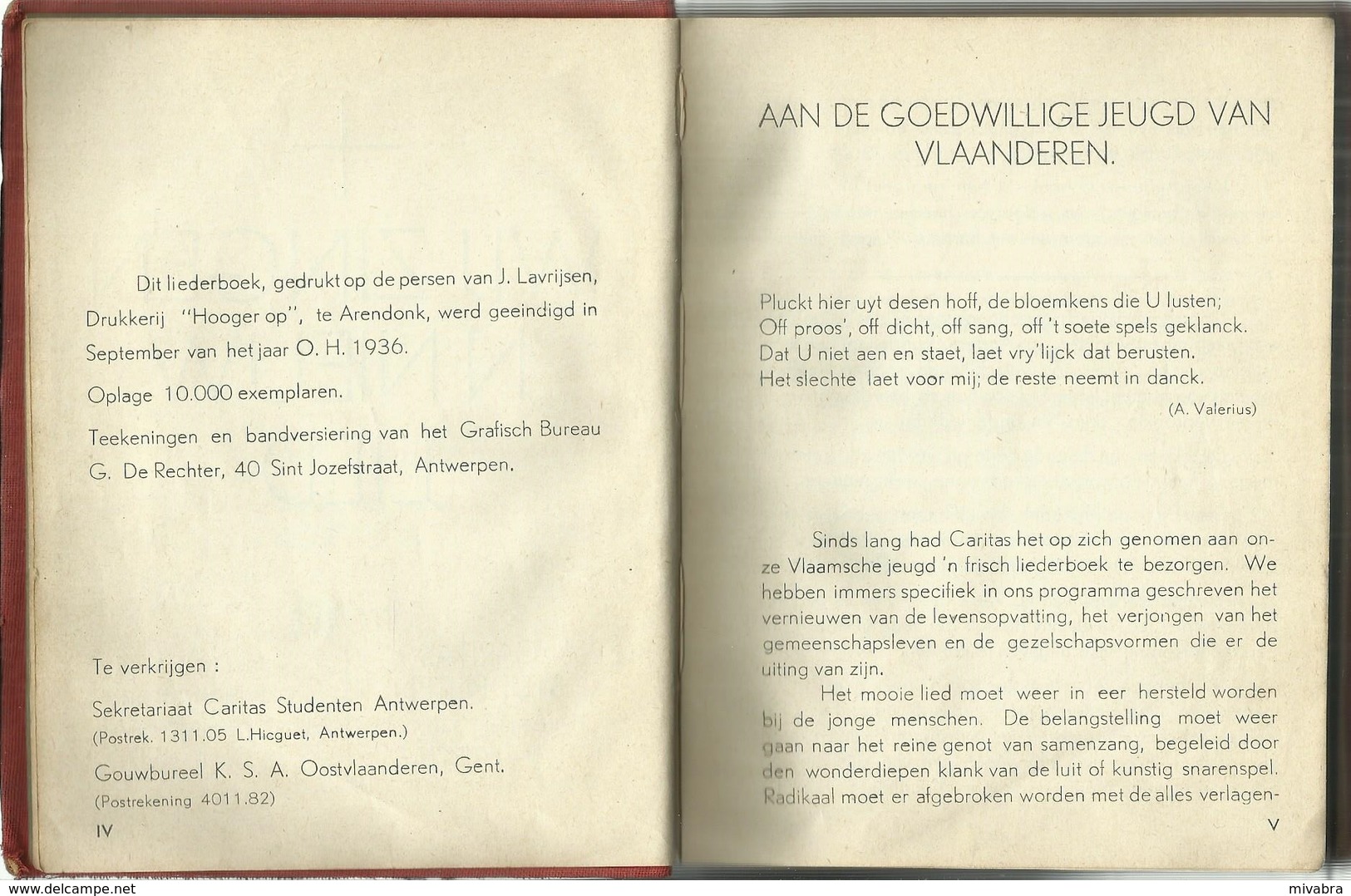 1936 - WIJ ZINGEN 'N NIEUW LIED - UITGAVE CARITAS STUDENTEN EN KSA OOST VLAANDEREN 1936 - Gezang