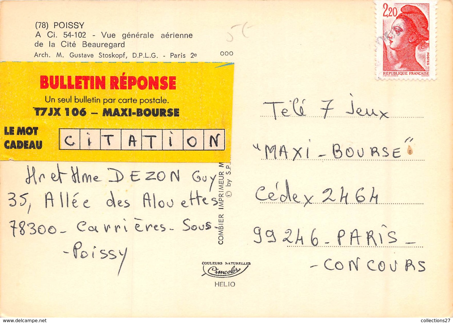 78-POISSY- VUE GENERALE AERIENNE DE LA CITE BEAUREGARD - Poissy