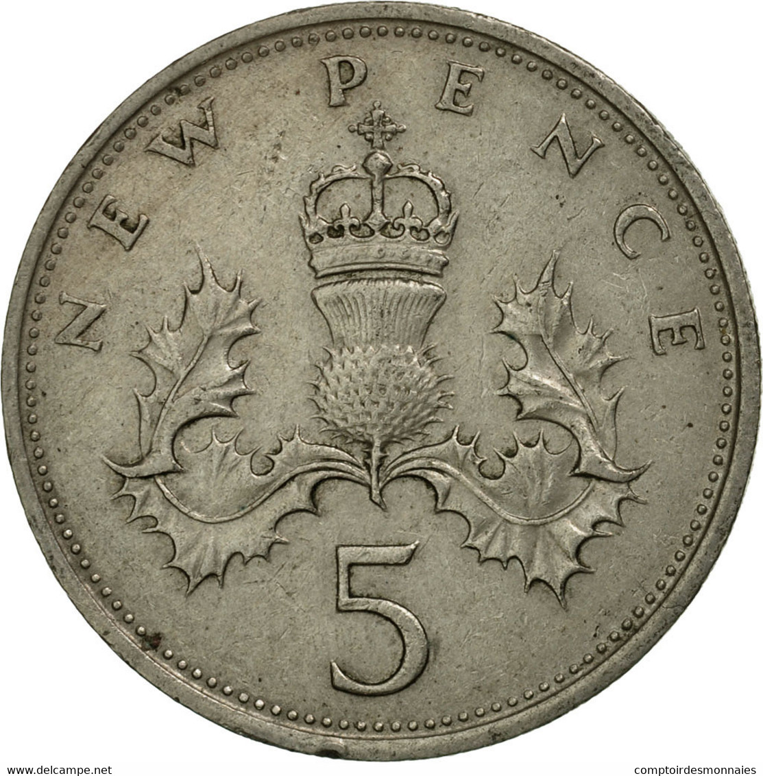 Monnaie, Grande-Bretagne, Elizabeth II, 5 New Pence, 1969, TB+, Copper-nickel - 5 Pence & 5 New Pence