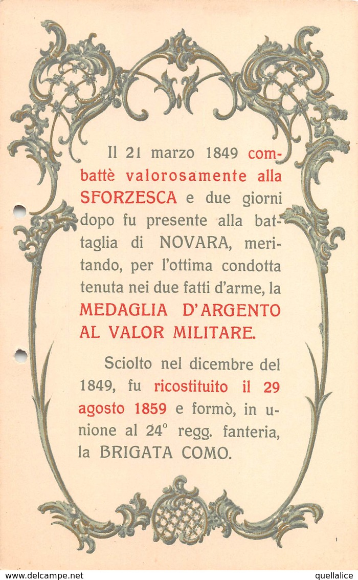 0537 "TORINO-23° REGGIMENTO FANTERIA-DUCE ENRICO CIALDINI-CREATO 13/11/1848" DOCUMENTO RILEGATO CON COCCARDA TRICOLORE