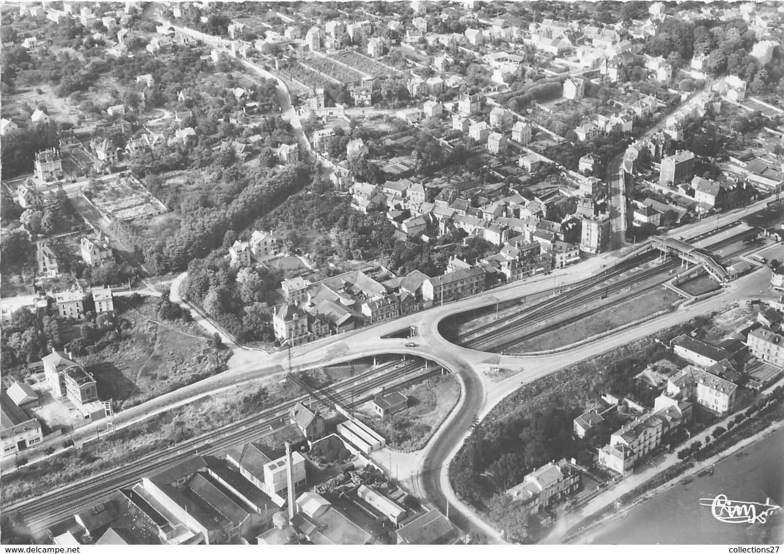 77-LAGNY-THORIGNY- VUE AERIENNE DU PONT EN X ET THORIGNY - Lagny Sur Marne