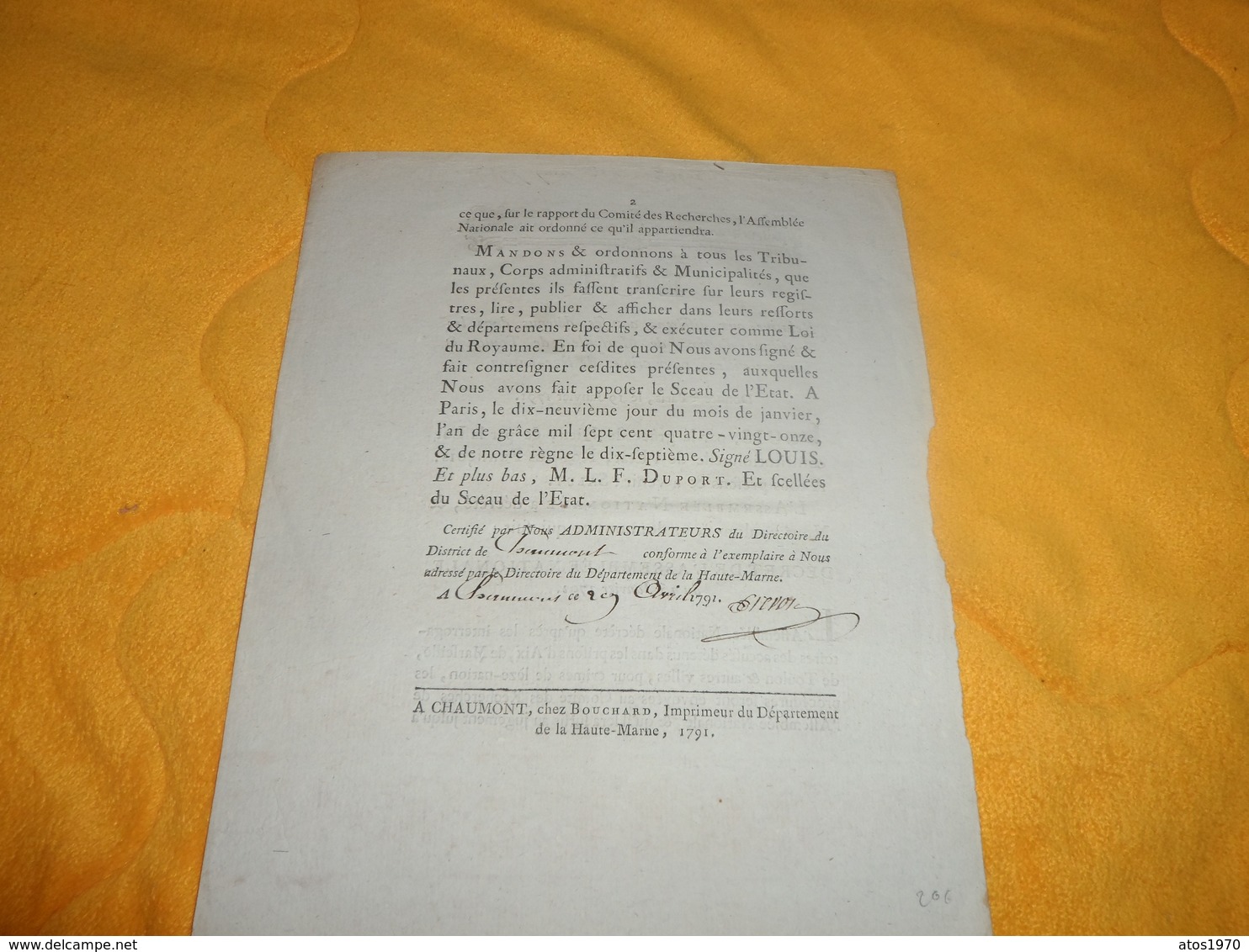 DOCUMENT ANCIEN LOI RELATIVE AUX DIFFERENTS ACCUSES DETENUS DANS LES PRISONS D'AIX, DE MARSEILLE, DE TOULON POUR CRIMES - Décrets & Lois