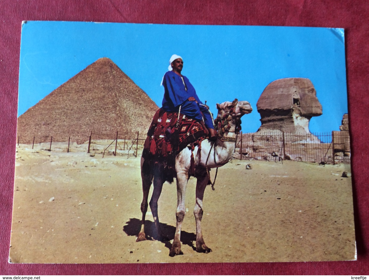 Egypte.  Giza. Camel Driver Near The Sphinx And Pyramid Of Khufu 1979 - Gizeh