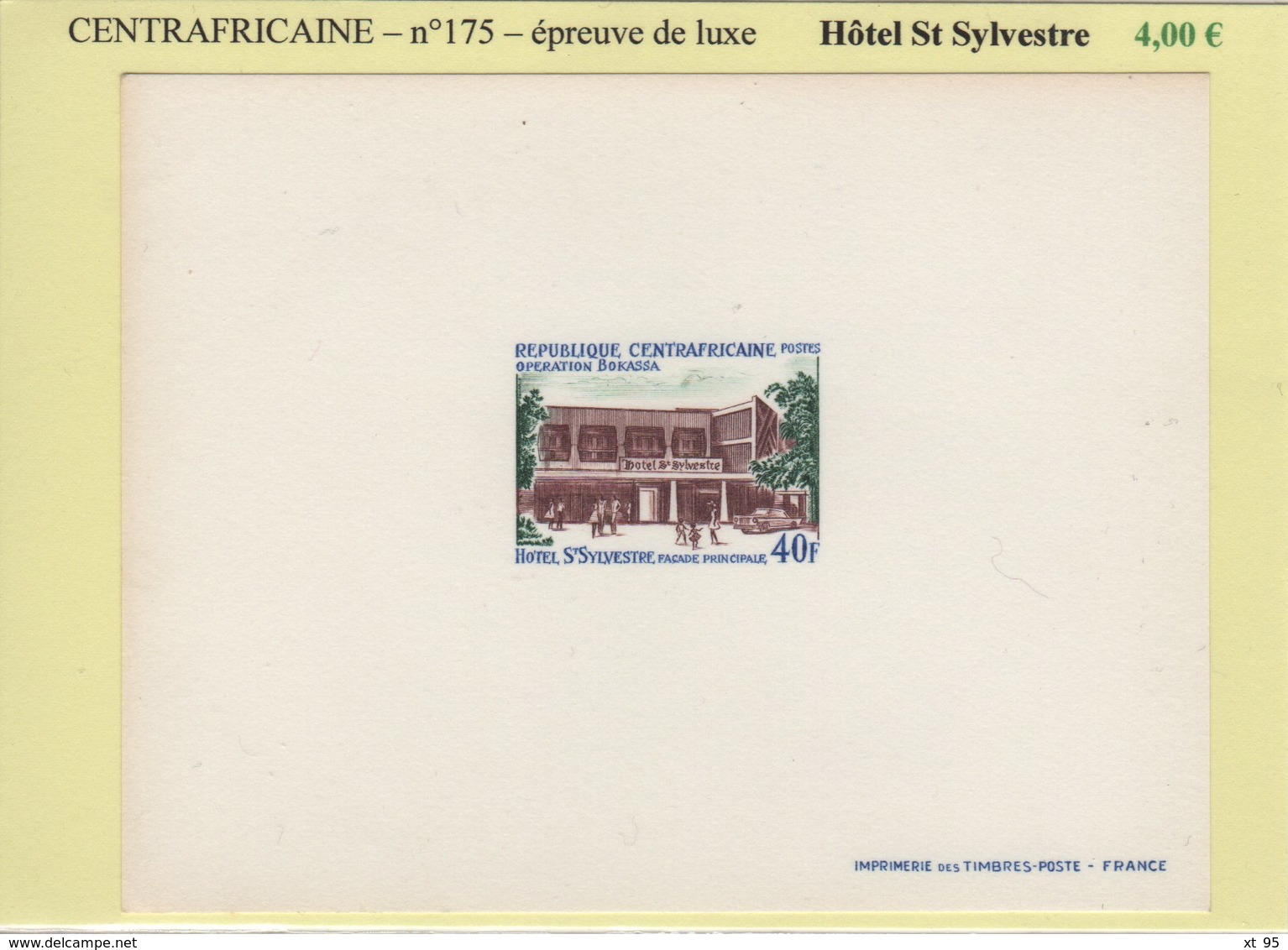 Centrafricaine - Epreuve De Luxe - N°175 - Hotel St Sylvestre - Repubblica Centroafricana