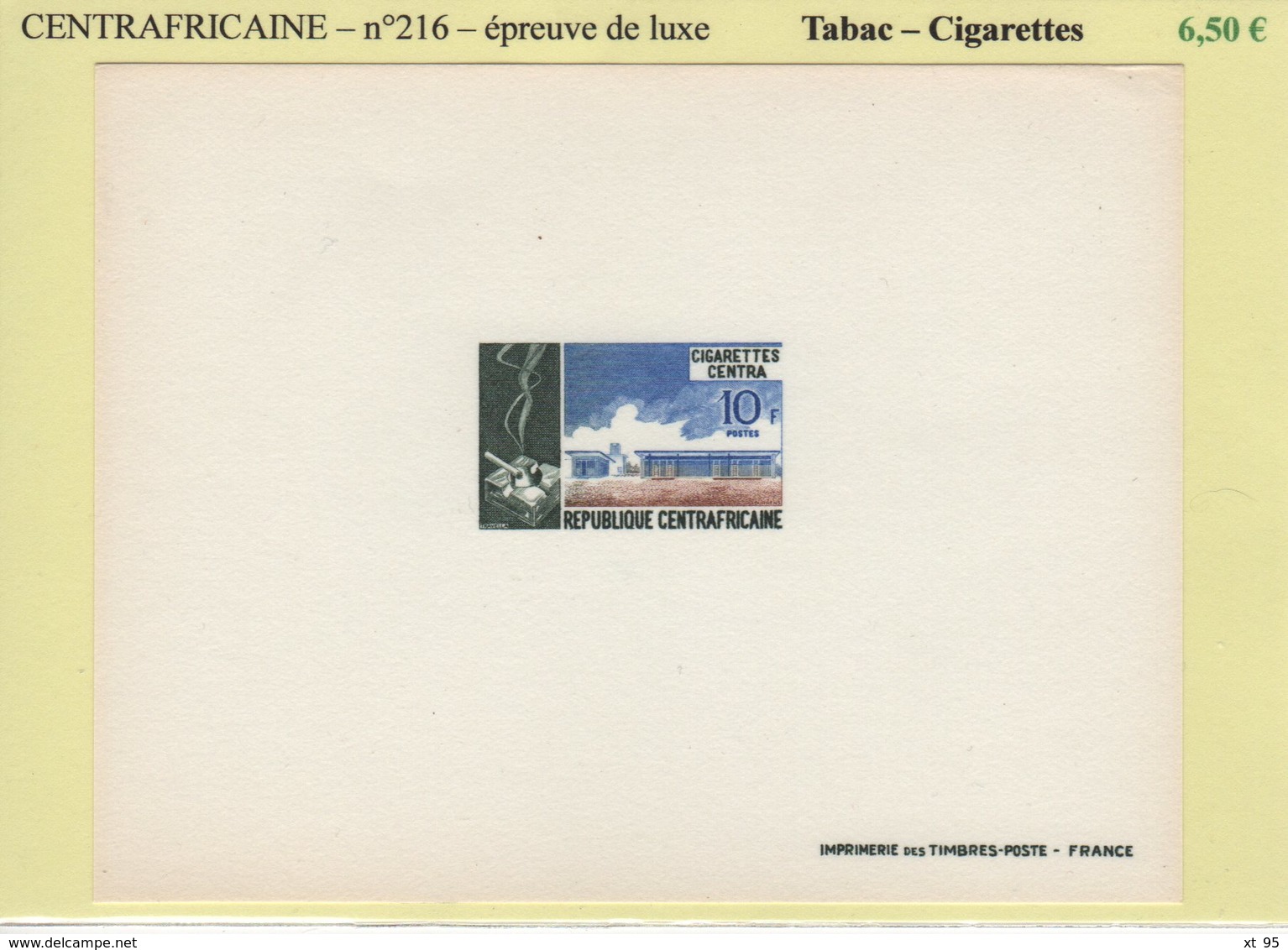 Centrafricaine - Epreuve De Luxe - N°216 - Tabac Cigarettes - Central African Republic