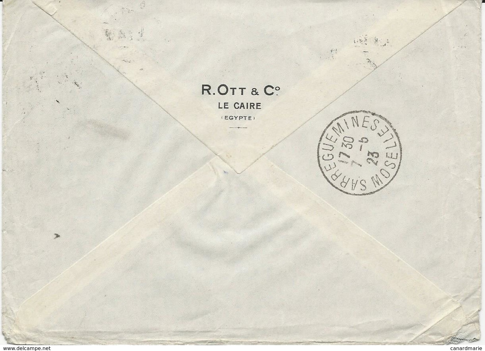 LETTRE 1923 POUR LA FRANCE. - 1915-1921 British Protectorate