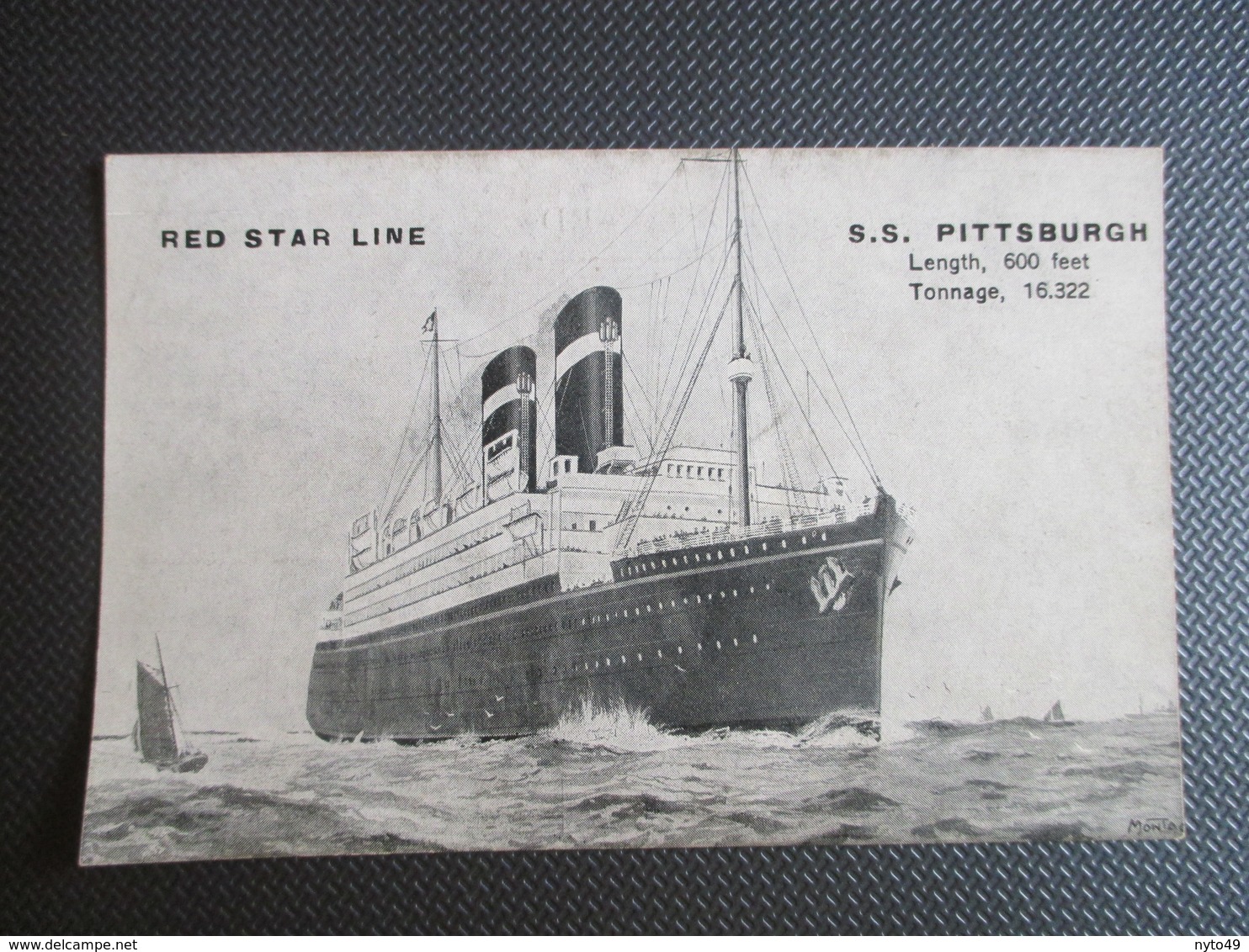 PK Red Star Line "SS PITTSBURGH3 - Andere & Zonder Classificatie