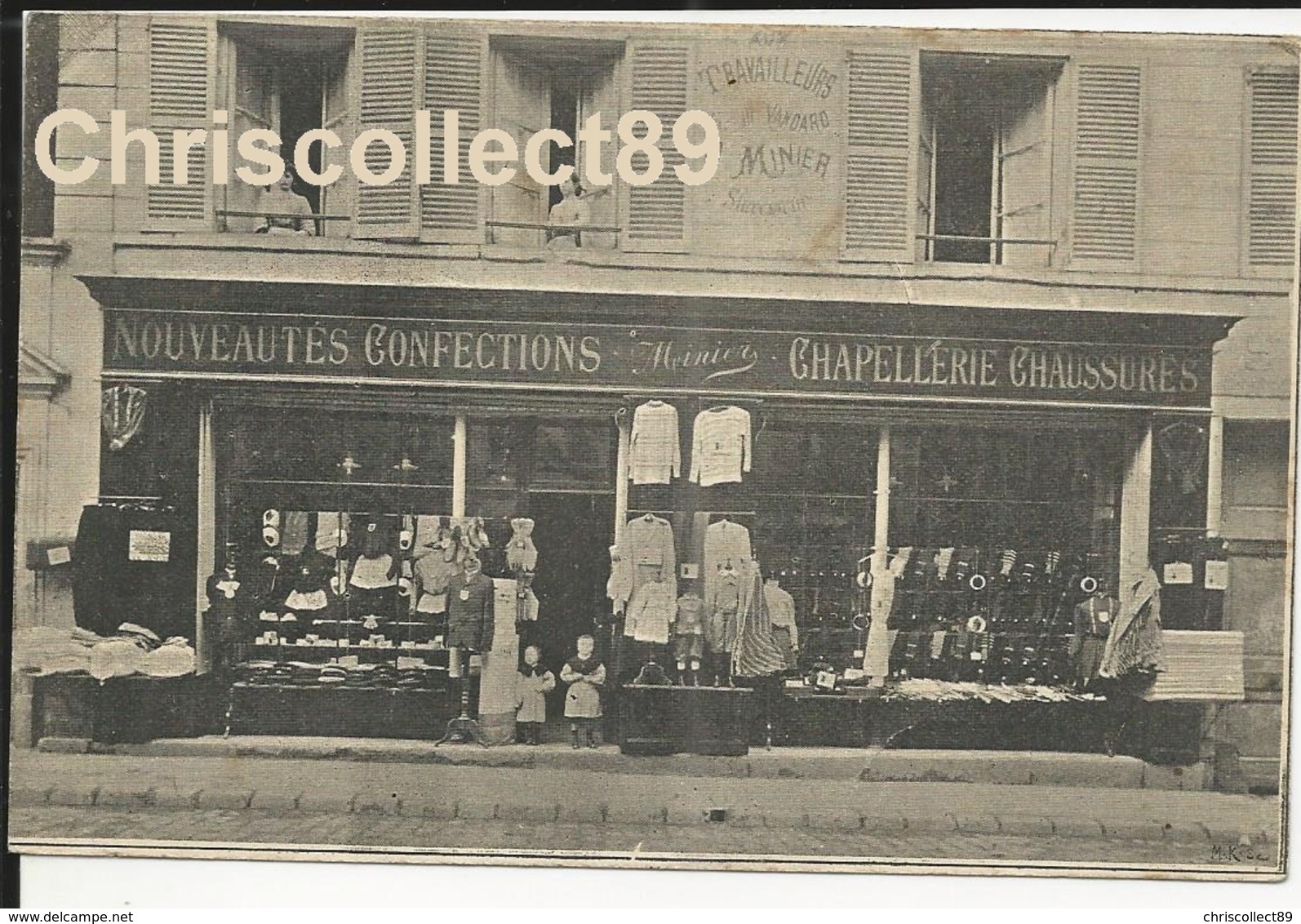 Carte Postale Villeneuve  Saint Georges - Magasin  Confection Aux Travailleurs - A - Minier - Villeneuve Saint Georges