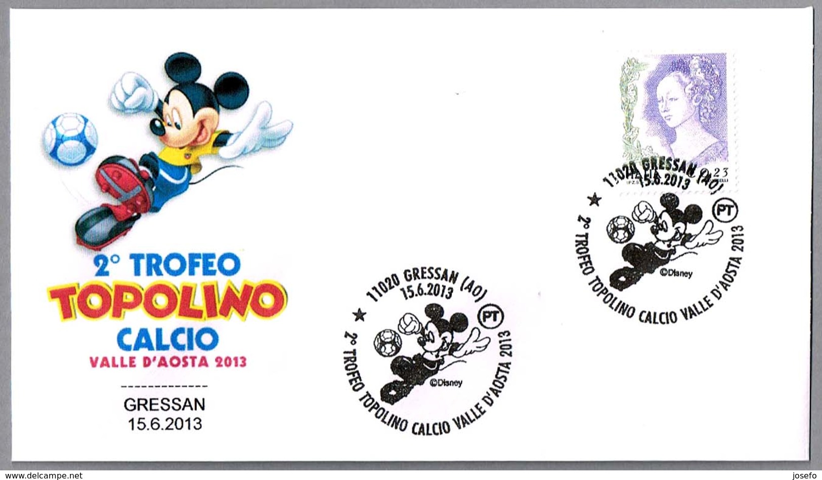 2º Trofeo TOPOLINO De Futbol. DISNEY - MICKEY MOUSE - FOOTBALL. Gressan 2013 - Altri & Non Classificati