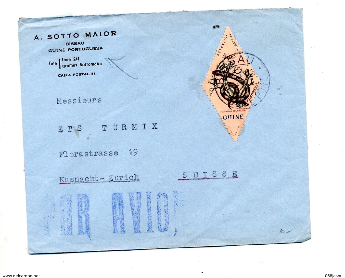 Lettre Cachet Bissau Sur Serpent - Guinée (1958-...)