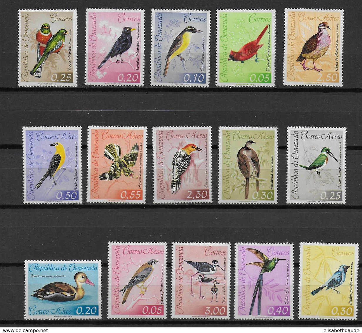 VENEZUELA - YVERT N° 660/666 + AERIEN 769/776 * MLH - COTE = 42.5 EUR. - OISEAUX - Venezuela