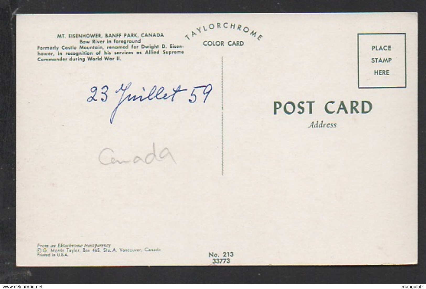 DF / CANADA / ALBERTA / BANFF PARK / MONT EISENHOWER ET BOW RIVER / CIRCULÉE EN 1959 - Banff