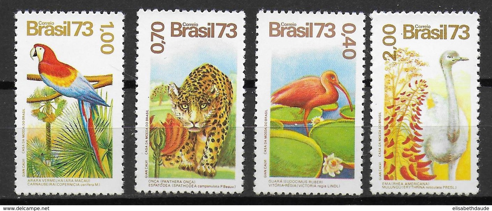 BRASIL - YVERT N° 1084/1087 ** MNH - COTE = 30 EUR. - OISEAUX - Neufs