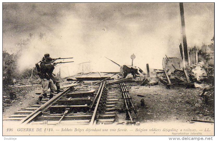 GUERRE 1914- 1918  WW1  Soldats Belges Défendant Une Voie Ferrée  ... - Oorlog 1914-18