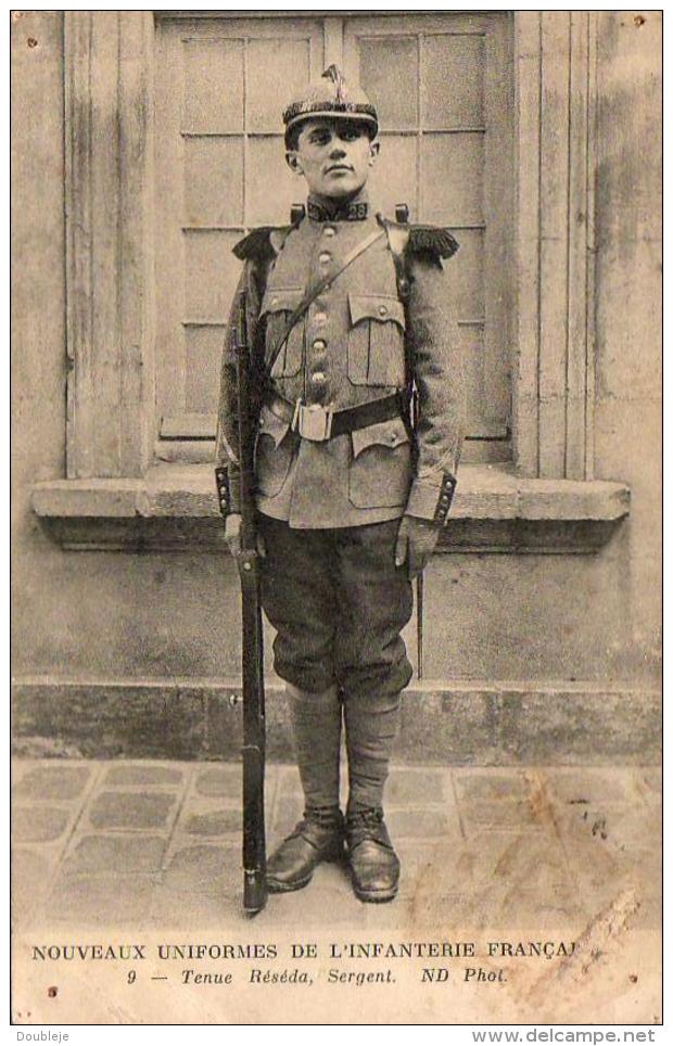 GUERRE 1914- 1918  WW1  Nouveaux Uniformes De L' Infanterie Française- Tenue Réséda, Sergent   ... - Guerre 1914-18