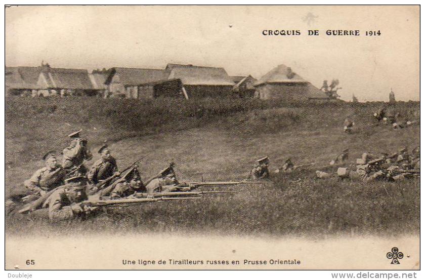 GUERRE 1914- 1918  WW1  Une Ligne De Tirailleurs Russes En Prusse Orientale  ... - War 1914-18