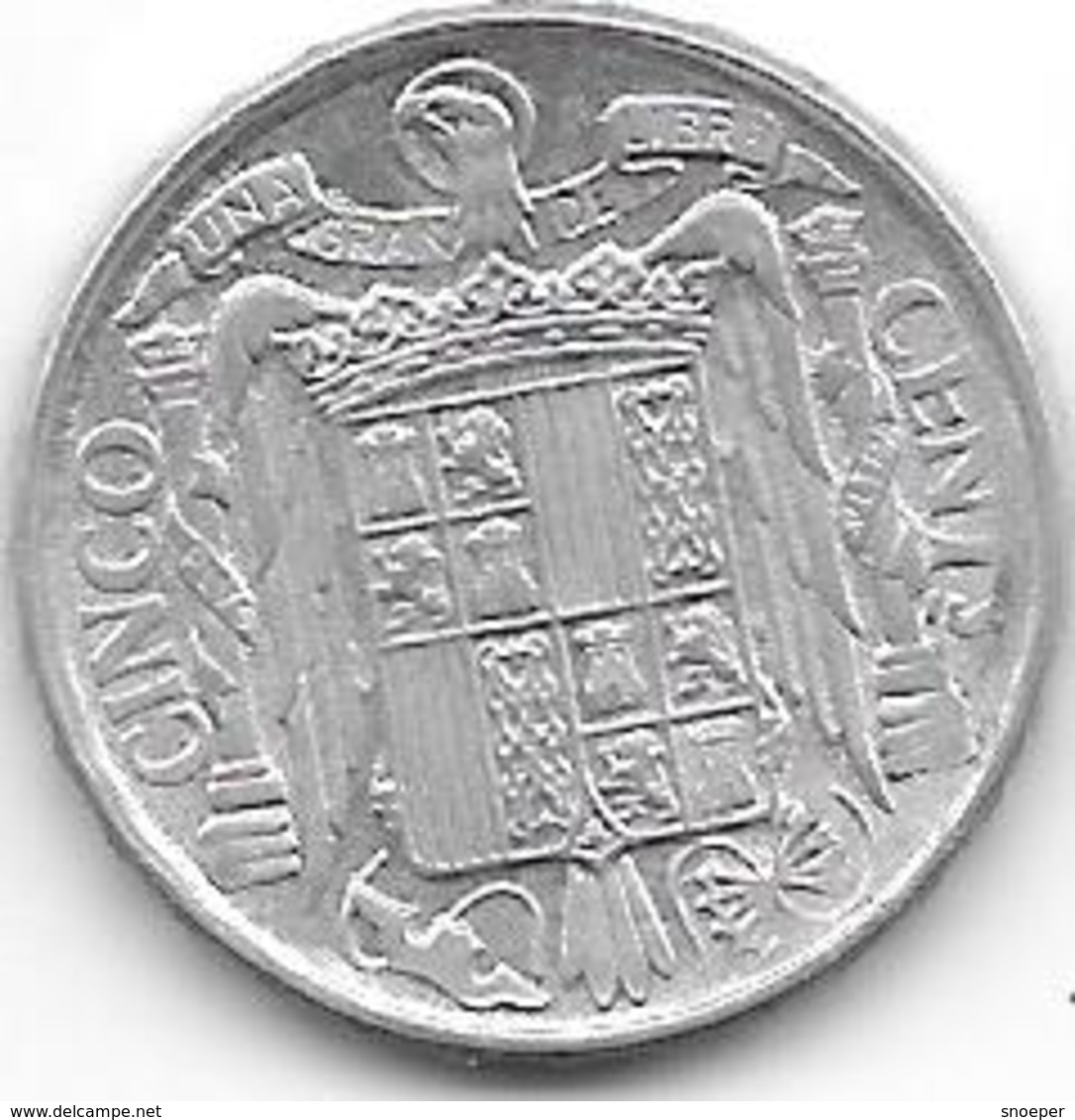 *spain 5 Centimos 1945 Km 765  Unc !!!! - 5 Centimos