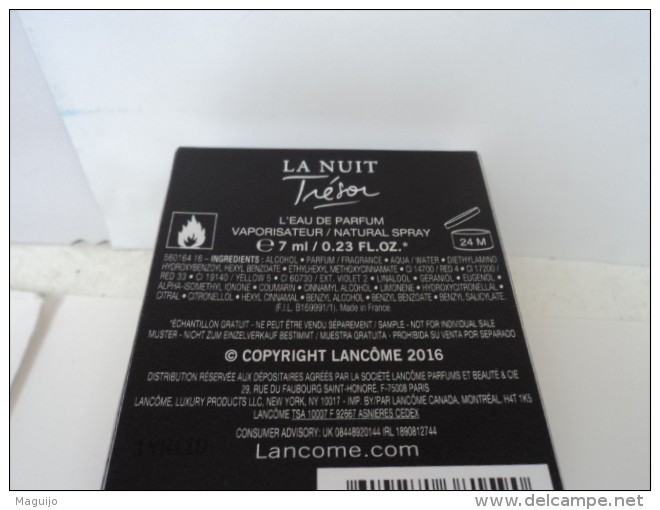 LANCOME "  LA NUIT TRESOR  " MINI EDP 7 ML BOITE LUXE   LIRE ET VOIR !! - Miniatures Femmes (avec Boite)