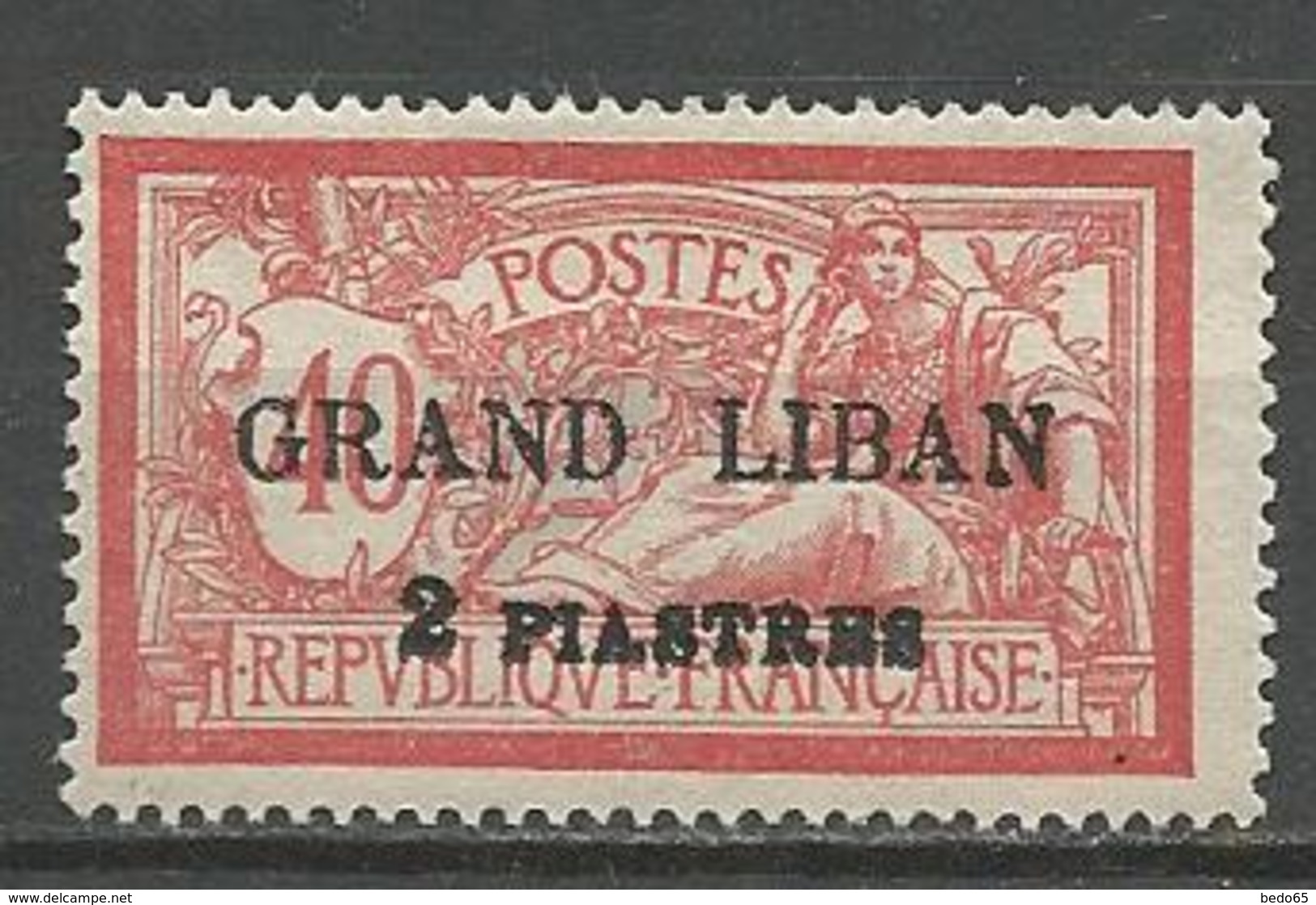 GRAND LIBAN N° 10 Surcharge Lourde NEUF* TRACE DE CHARNIERE TB / MH - Unused Stamps