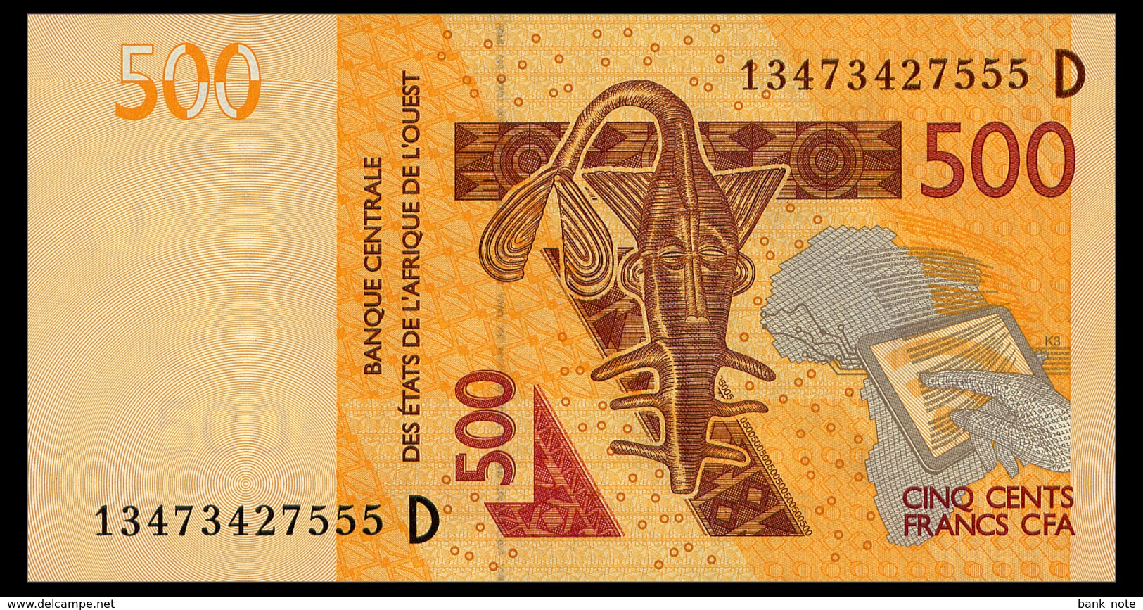 WEST AFRICAN STATES 500 FRANCS 2012/13 MALI Pick 419Db Unc - West-Afrikaanse Staten