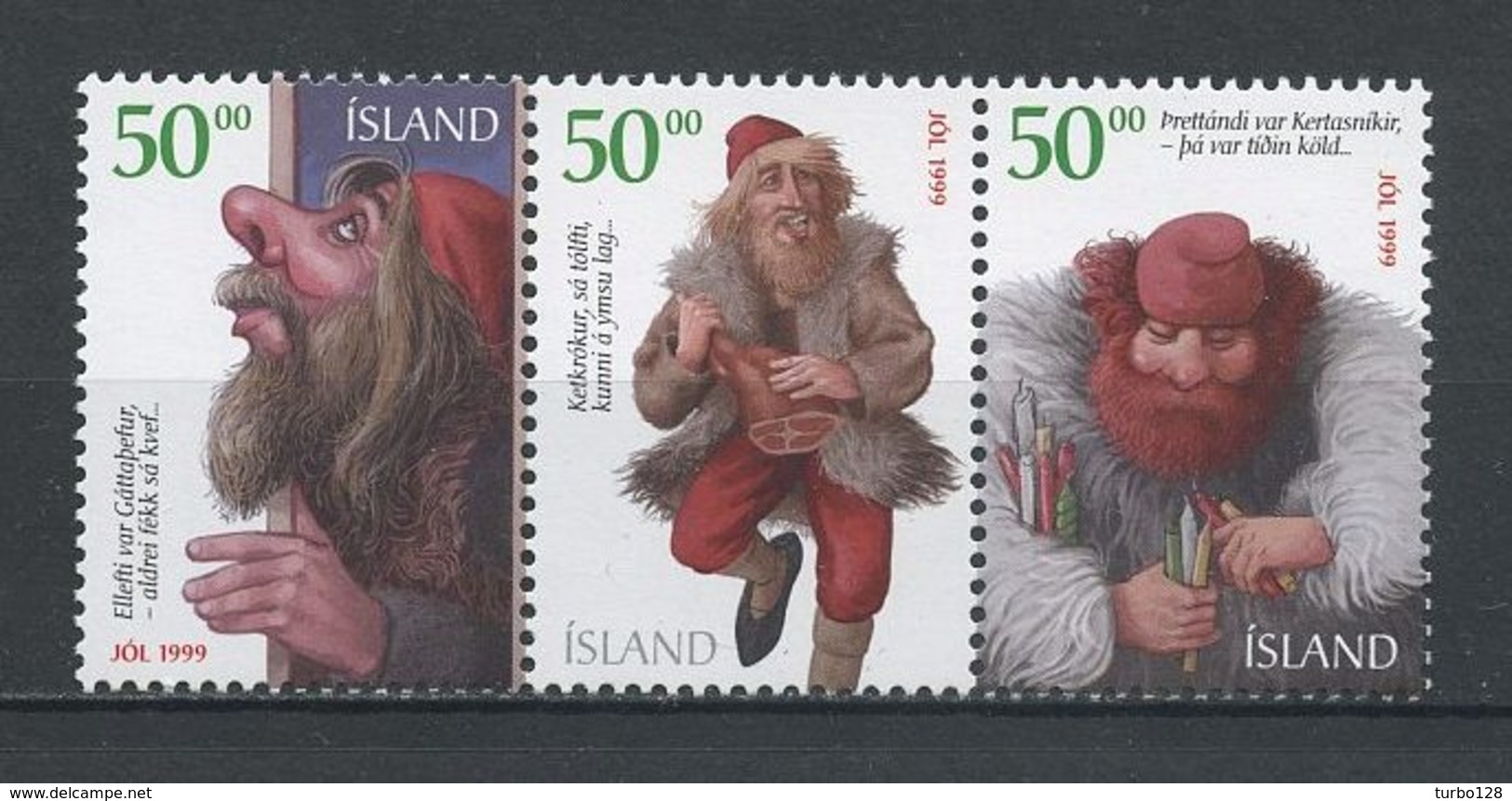 ISLANDE 1999 N° 877M/877P ** Neufs MNH Superbes C 7,50 € Noël Christmas Bonshommes De Neige Mendiant Crochet - Ongebruikt