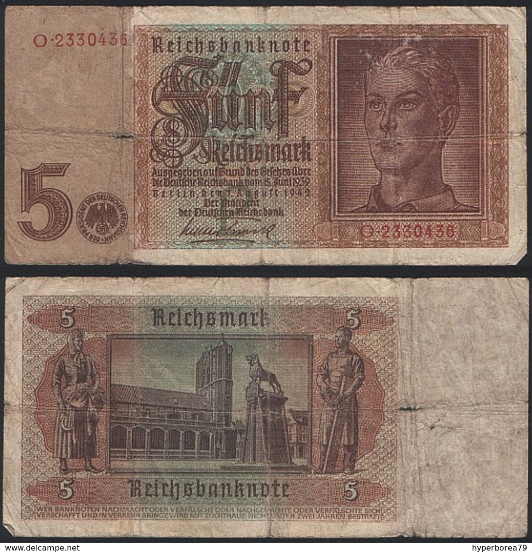 Germany P 186 A - 5 Reichsmark 1.8.1942 - Fine - 5 Reichsmark